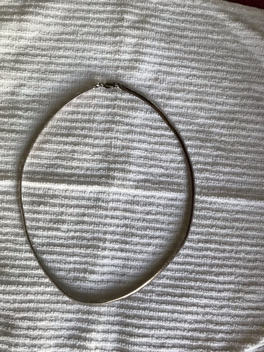 Real 925 Silver Women’s Omega Necklace-Made in Italy